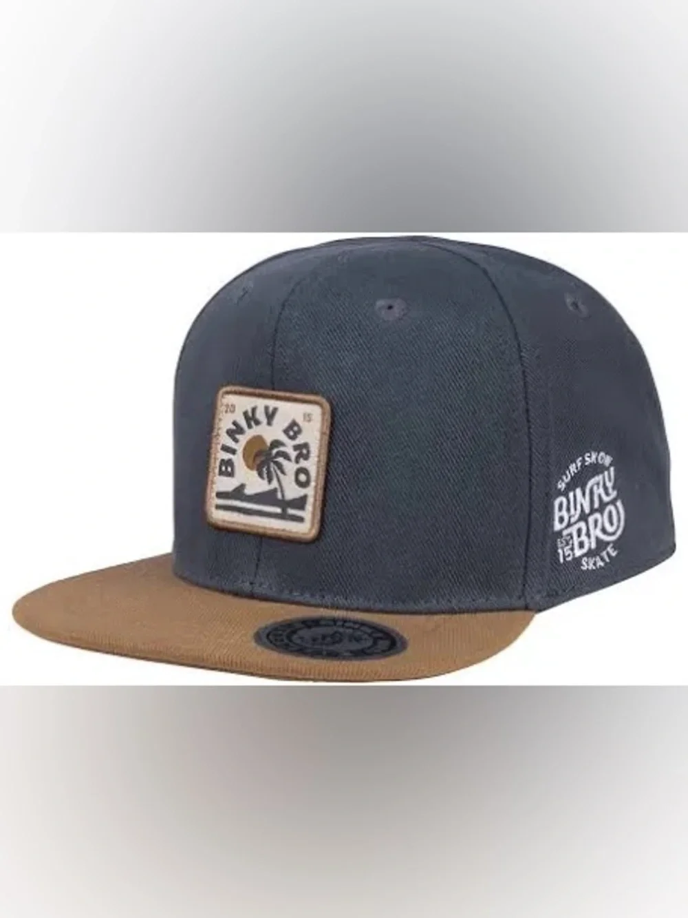Binky Bro Kids Two-Tone Snapback Hat in Blue and Brown